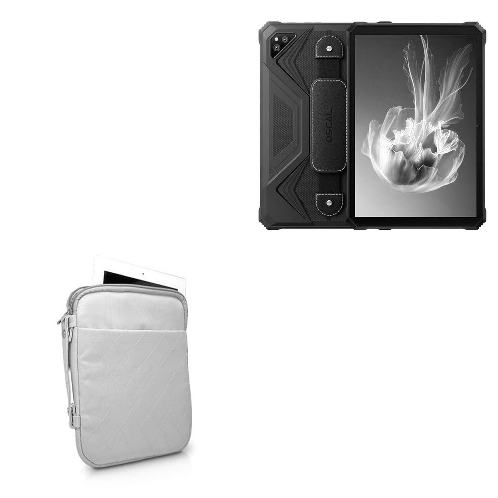 BoxWave Case Compatible with Oscal Spider 8 - Quilted Carrying Bag, Soft Synthetic Leather Cover w/Diamond Design - Cool Grey