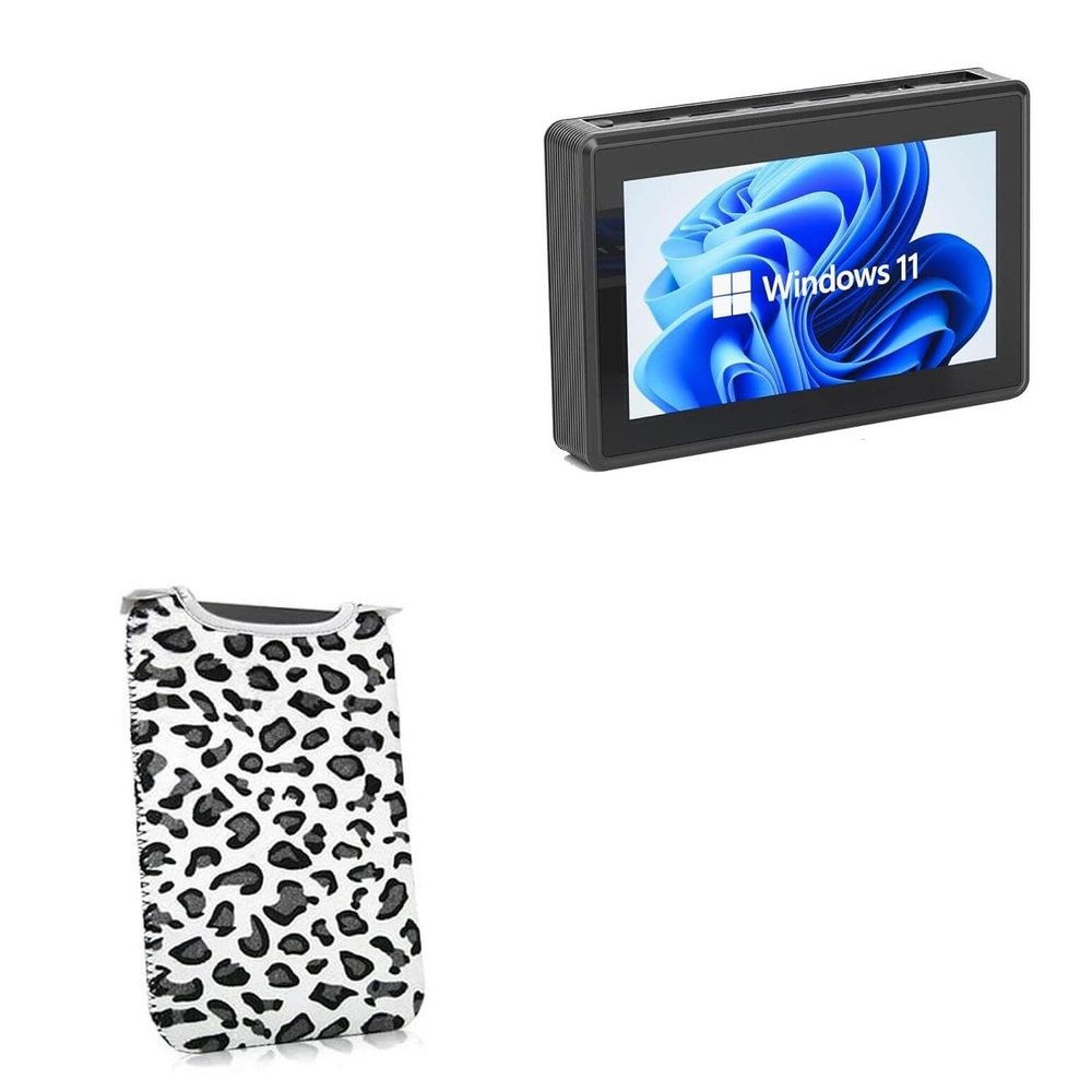 BoxWave Case Compatible with HEIGAOLA Mini PC Windows 11 PRO Intel N5095 (5.5 in) - Snow Leopard Plush SlipSuit, Animal Leopard Print Padded Soft Sleeve