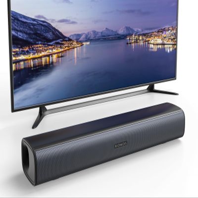 RIOWOIS Sound Bar for Smart TV, Soundbar for TV with Bass Reflector and Easy Set up, Home Audio Surround Sound System for TV PC Projector, Wall Mountable