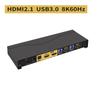 CKLau 2x1 8K@60Hz 4K@144Hz KVM HDMI Switch with Audio and Cables Support Hotkey Switching, Emulation EDID, 5.1 Channel Digital Fiber Optical Audio, 7.1 Surround Sound Audio Output view 2