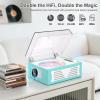 Portable Bluetooth CD Player with Speaker, Retro CD Player, LED Screen, USB Playback, AUX Input/Output, Rechargeable, Perfect for Home Decoration, Remote Control, and Home Entertainment view 3
