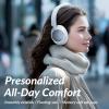 TONEMAC H7Pro Bluetooth Headphones with -45dB Hybrid Active Noise Cancelling, 80H Playtime Wireless Over-Ear Headphones, Immersive Deep Bass Stereo, 4-Mic ENC Clear Calls, Personalized Comfort, White view 4
