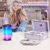 Rechargeable CD Player with Upgraded Speakers Bluetooth Transmitter USB Input Purple Leather Music Box for Home Decor view 3