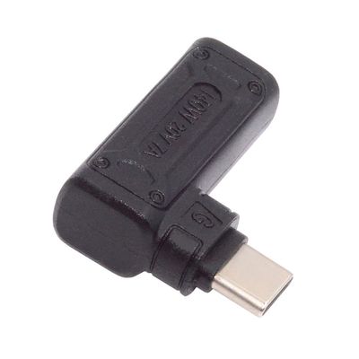 NFHK 140W 100W DC Jack 5.5x2.1mm Input to USB-C Type-C Angled 90 Degree Power Plug Charge Adapter for Laptop Phone