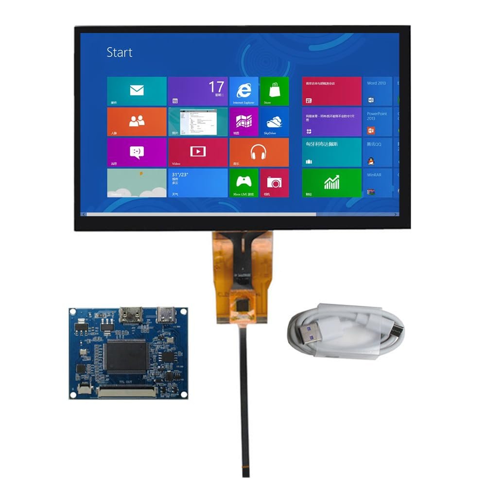 Generic 7 Inch DIY Multipurpose IPS LCD Display Screen Driver Control Board Digitizer Touchscreen Portable Computer Secondary Screen Monitor, black