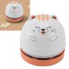 ciciglow Mini Desktop Vacuum Cleaner, Cute Desk Vacuum Cleaner for Picking up Crumbs Eraser Crumbs Pet Hairs, High Suction and Low Noise, with Cleaning Brush (Cat) view 3