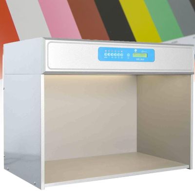 ZIJINGM Six Light Sources Color Assessment Cabinet, Led Light Box Color Matching Cabinet, D65, Tl84, F, Uv,Cwf,U30 Six Light Sources, for Textiles, Plastics, Printing, Food Industry