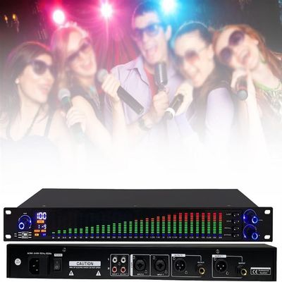 KANGJIEM Stereo Audio Mixer, Equalizer,31 Band Balanced Effect Controller DJ Digital Mixer Processor DSP Feedback Eliminator Stage Enhanced Live Production(777S)