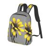 Yellow Gray Flower Print Lightweight Backpack, Travel Bookbag College Bag,Laptop Backpack For Men Women view 2