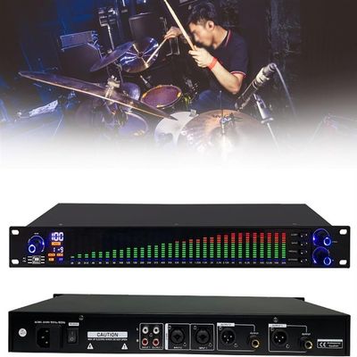 KANGJIEM Dual Spectrum Audio Equalizer, Digital 31 Bands Audio Digital Effect DSP Equalizador Processor Stage KTV Sound System(Color:777S)