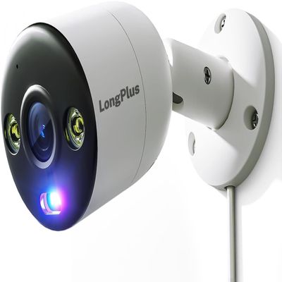 LongPlus 8MP 4K UHD Poe Wired Security Camera Outdoor for Security Cameras System, Cameras for Outdoor Home Security Spot Lights Color Night Vision, Strobe Light Alarm & Sound LPCP8B1