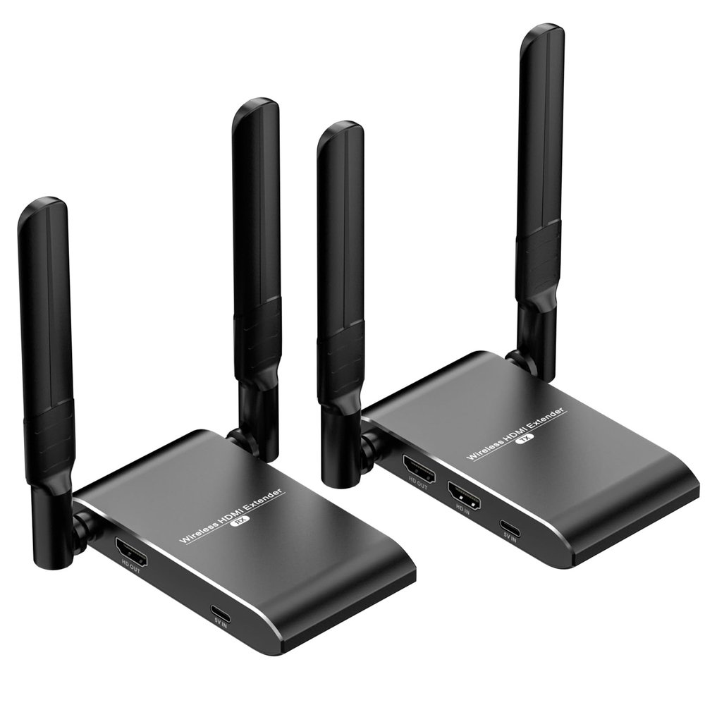 Wireless HDMI Transmitter and Receiver 4K@30Hz,150m(492ft) HDMI Extender Kit,5GHz Full HD for Streaming from DSLR,Laptop,Netflix,YouTube,PS4 to TV/Projector