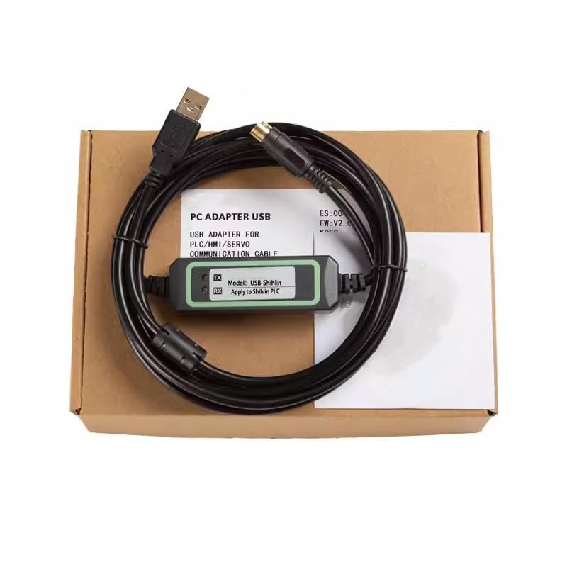USB-Shihlin for AX Series Programming Communication Cable USB Programming Cable Download Cable PLC Debugging Cable Gold-Plated High-Speed and Stable Model FT232RL Chip 3 Meter