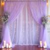 20x10ft Purple Tulle Backdrop Curtain with Lights String for Parites, Sheer Photo Backdrop Curtains with Lights for Wedding Backdrop Ceremony Reception Bridal Shower Baby Shower Birthday Party view 1