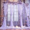 20x10ft Purple Tulle Backdrop Curtain with Lights String for Parites, Sheer Photo Backdrop Curtains with Lights for Wedding Backdrop Ceremony Reception Bridal Shower Baby Shower Birthday Party view 2