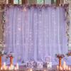 20x10ft Purple Tulle Backdrop Curtain with Lights String for Parites, Sheer Photo Backdrop Curtains with Lights for Wedding Backdrop Ceremony Reception Bridal Shower Baby Shower Birthday Party view 3