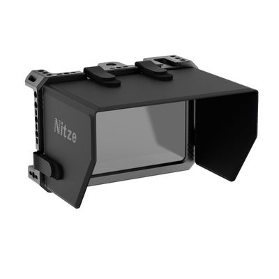 DirectNine Basics Monitor Cage Nitze Cage Built-in Cold Shoe with LS5-B2 sunhood Kit for SmallHD Indie 5 / Cine 5 Monitor