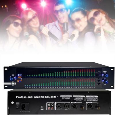KANGJIEM Stereo Audio Mixer, Equalizer,31 Band Balanced Effect Controller DJ Digital Mixer Processor DSP Feedback Eliminator Stage Enhanced Live Production(Color:888S)