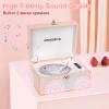 CD Player Portable with Speaker, Rechargeable Desktop CD Player with Bluetooth Boombox AUX in Headphone Jack USB Playback and Remote Control, Peach Pink view 2