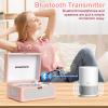 CD Player Portable with Speaker, Rechargeable Desktop CD Player with Bluetooth Boombox AUX in Headphone Jack USB Playback and Remote Control, Peach Pink view 4