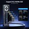 SAN ZANG MASTER 40Gbps M.2 NVMe SSD Enclosure with Cooling Fan, Aluminium USB4 NVMe SSD Enclosure for MacBook Air/Por M1/M2, Compatible with USB4/3.2/3.1/3.0/2.0, Support 2230/2242/2260/2280(M Key) view 3