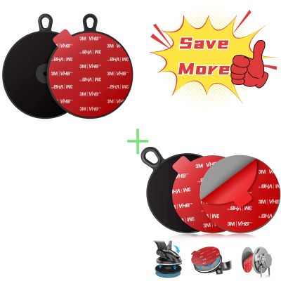 95mm Dash Suction Cup Mounting Disk & 75mm Dash Sticky Mounting Pad with 2X Sticky Adhesive Replacement