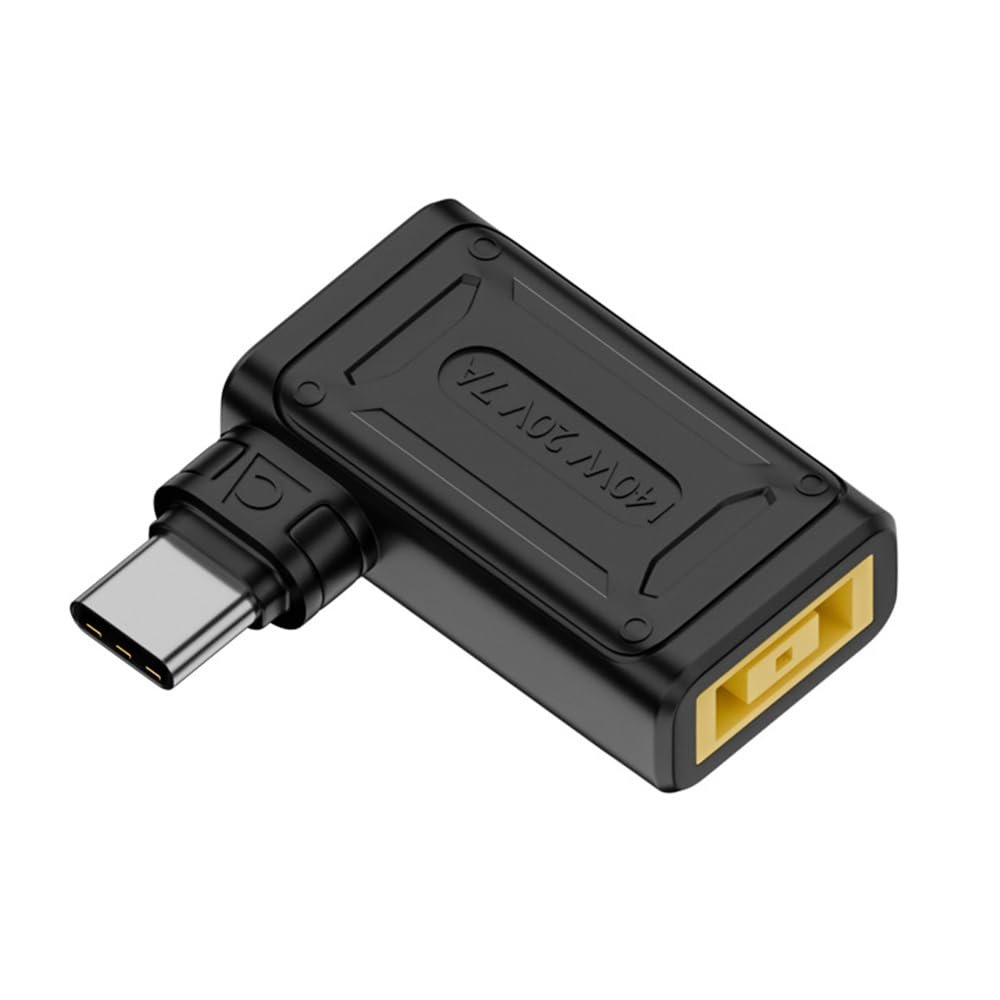 NFHK 140W 100W DC Jack 4.5x3.0mm Input to USB-C Type-C Angled 90 Degree Power Plug Charge Adapter for Laptop Phone