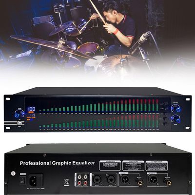 KANGJIEM Dual Spectrum Audio Equalizer, Digital 31 Bands Audio Digital Effect DSP Equalizador Processor Stage KTV Sound System(Color:888S)