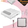 ibubu 80w Powerful Nail Vacuum Dust Collector Set White & Nail Dust Collector Filters 2 Pack with Nail Art Dust Powder Remover Brush 1 Pack view 3