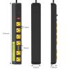 JUNNUJ Heavy Duty Metal Power Strip 20 Amp, High Amp Surge Protector 6 Outlet, 20A Power Strips Workshop Industrial Outlets Wide Spaced 6-20R T-Slot with Circuit Breaker, 12 Gauge Extension Cord 6ft view 2