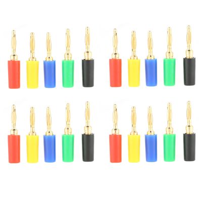 20 Pcs Banana Socket, Mixed, Speaker Banana Plug Banana Plug 2mm Coloured Banana Plug Color Speaker Terminal Binding Post Banana Plug Jack Socket Test Probes Connector, 2mm Panel