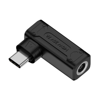 NFHK 140W 100W DC Jack 6.0x1.4mm Input to USB-C Type-C Angled 90 Degree Power Plug Charge Adapter for Laptop Phone