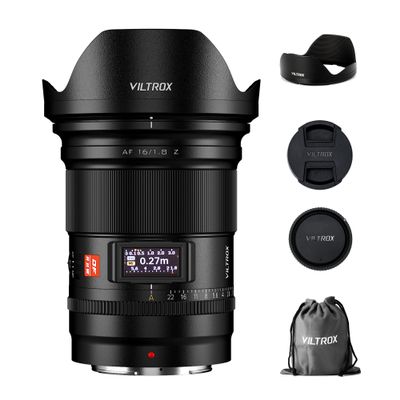 VILTROX 16mm F1.8 Z Lens for Nikon Z Mount, Large Aperture F/1.8 Auto Focus Full Frame Wide-Angle Lens for Nikon Z-Mount Mirrorless Camera Z5 Z50 Z6 Z6II Z7 Z7II ZFC Z30 Z9 Z8 ZF