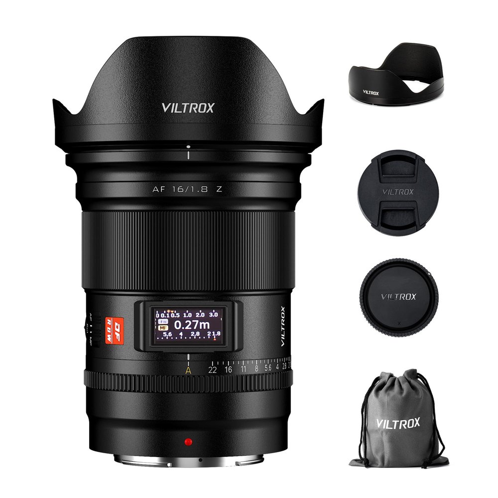 VILTROX 16mm F1.8 Z Lens for Nikon Z Mount, Large Aperture F/1.8 Auto Focus Full Frame Wide-Angle Lens for Nikon Z-Mount Mirrorless Camera Z5 Z50 Z6 Z6II Z7 Z7II ZFC Z30 Z9 Z8 ZF