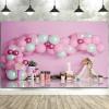 12X10ft Happy 1st Birthday Backdrop for Girl, Pink Balloon Birthday Background Sweet Birthday Photography Background Banner, Girls Birthday Party Background Decoration Photo Studio Prop view 1