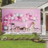 12X10ft Happy 1st Birthday Backdrop for Girl, Pink Balloon Birthday Background Sweet Birthday Photography Background Banner, Girls Birthday Party Background Decoration Photo Studio Prop view 4