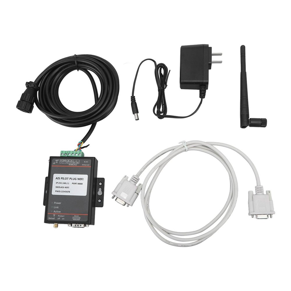 NDNCZDHC AIS Pilot Plug Cable Connector Aluminum Alloy Housing Strong Signal WiFi Antenna for Marine Boat US Plug 100 to 240V