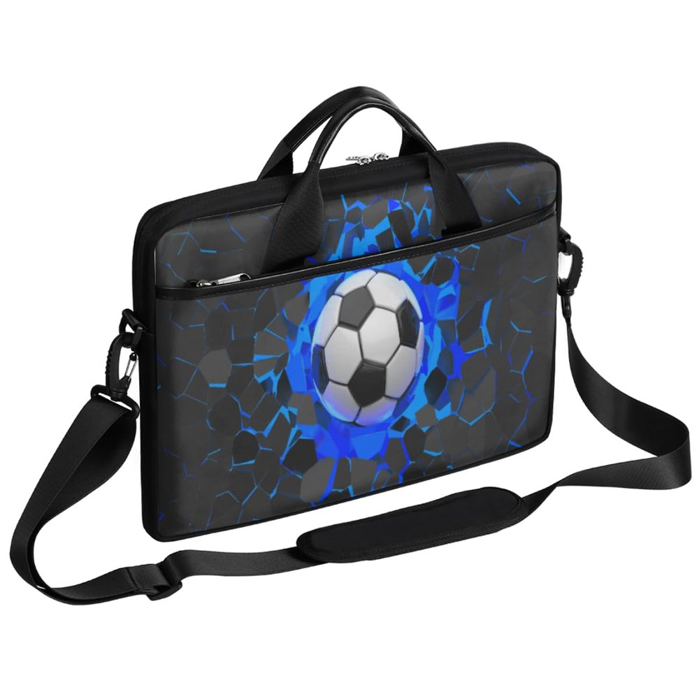 3D Soccer Laptop Case Bag for Boys Men,15.6 inch Messenger Shoulder Bags,Water Resistant Notebook Computer Bag Briefcase Sleeve Carrying for Work,School