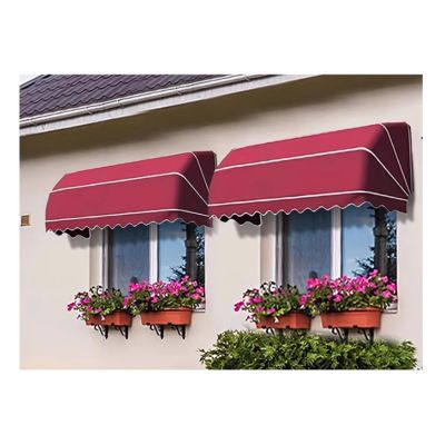 Window Door Awning Canopy| Entry Door Front Door Awning for Sun Shutter, UV, Rain, Snow Protection,Fully Assembled(Color:Burgundy,Size:100x60x60cm)