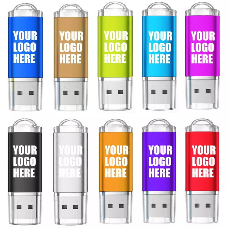 100 Pack 1GB Custom USB Flash Drives Personalized Thumb Drive Printed with Your Logo - 100 PCS, 1GB