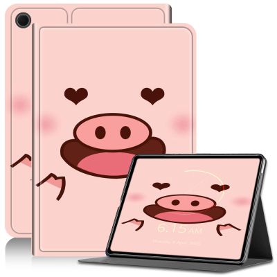 AIRWEE Case for Samsung Galaxy Tab A9+ Plus 11'', Adjustable Stand Galaxy Tab A9 Plus Case, PU Leather Cover with Auto Sleep/Wake for Galaxy Tab A9+/ A9 Plus SM-X210/X216/X218 Case, Cute Pink Pig