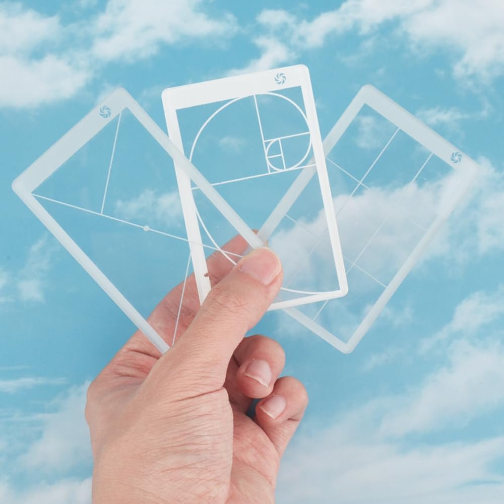 DELORIGIN 3pcs Golden Ratio View Finder 3 Styles Photo Composition Tool Fibonacci Viewer Photography Artist Viewfinder Rule of Thirds Composition Tool for Photography Painting Sketching Drawing