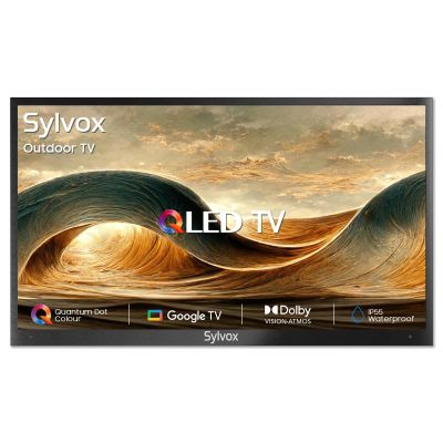 SYLVOX Outdoor TV, Smart QLED TV 43 inch, Weatherproof Outdoor TVs Support Google Assistant, 4K UHD, Wide Viewing Angle, IP55 Waterproof, 1000 Nits Partial Sun QLED Television(2024 Model)