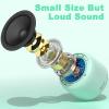Bobtot Portable Bluetooth Speakers with Strap Easy to Carry, Wireless IPX5 Waterproof Mini Speaker with Loud Stereo Sound, 20 Hours Playtime, Rechargeable Battery, Built-in Microphone, Green view 3
