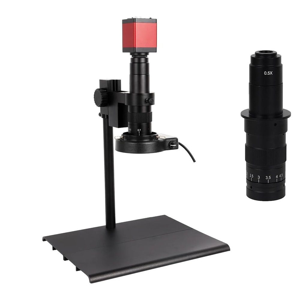 JOEBO Microscope Kit 13MP HD Electronic Digital Microscope Camera Control 130/150/180X C-Mount Lens Microscope Lens Adapters (Color : Bracket B 180x)