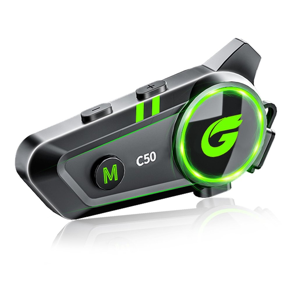 C50 Motorcycle Bluetooth Intercom 2 Riders IP67 Waterproof, 1 Pack