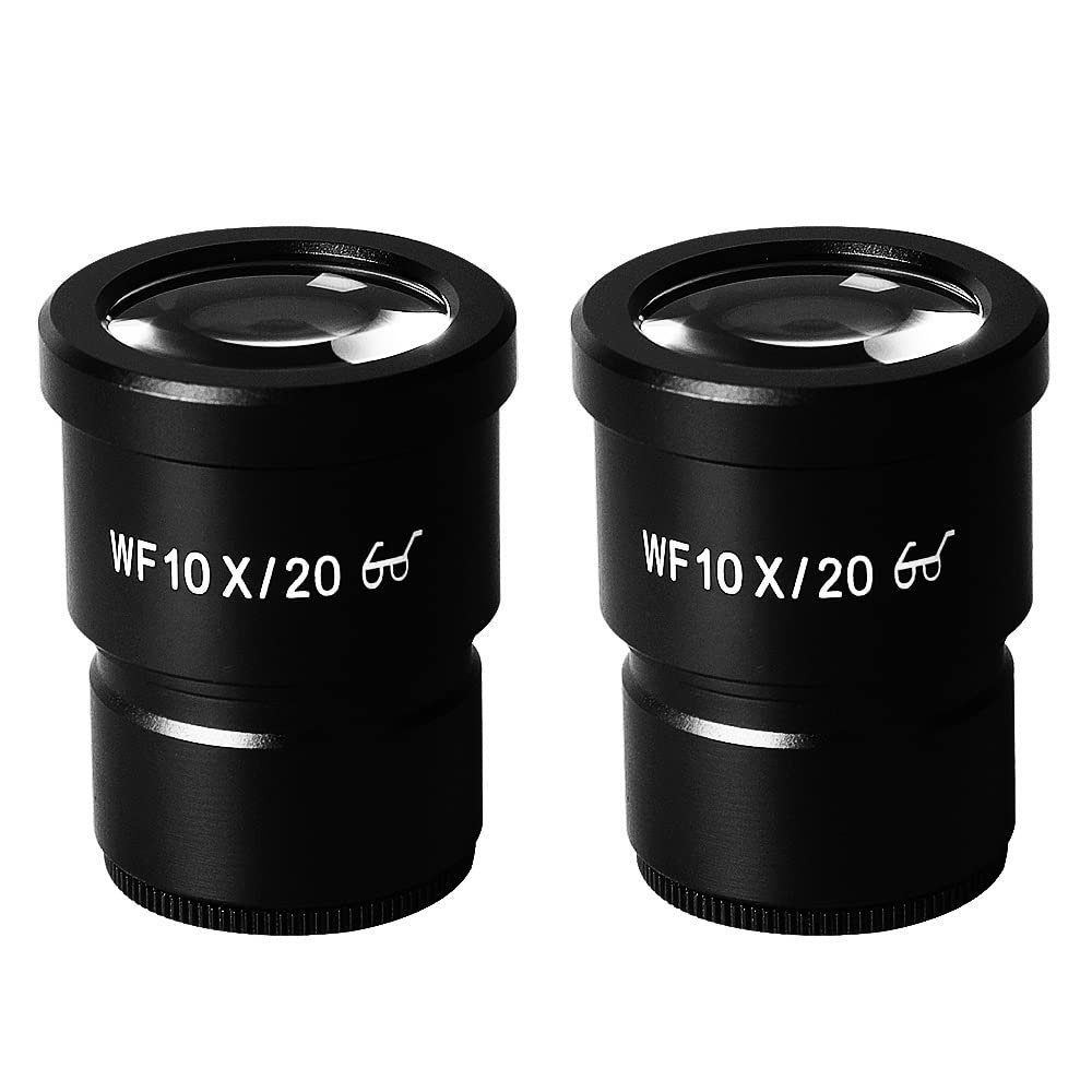 JOEBO Microscope Kit 1 Pair 10X Widefield Scale Microscope Eyepiece Professional Stereo Microscope Eyepiece for Binocular Trinocular Microscopio Part Microscope Lens Adapters