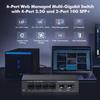 6 Port 2.5G Managed Switch, 4 x 2.5Gbps Base-T Ports and 2 x 10G SFP+ Slot, Support LACP/QOS/VLAN/IGMP, Mini Metal Fanless YuLinca 2.5Gb Easy Web Wallmount Switch view 2