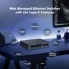 6 Port 2.5G Managed Switch, 4 x 2.5Gbps Base-T Ports and 2 x 10G SFP+ Slot, Support LACP/QOS/VLAN/IGMP, Mini Metal Fanless YuLinca 2.5Gb Easy Web Wallmount Switch view 4