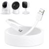delilyn 25ft Micro USB Extension Cable Compatible with eufy Security Indoor Cam E220/P24, Flat Power Cable for eufy Security Indoor Cam C120, Weatherproof Power Cord with 12 * Cable Clips view 1